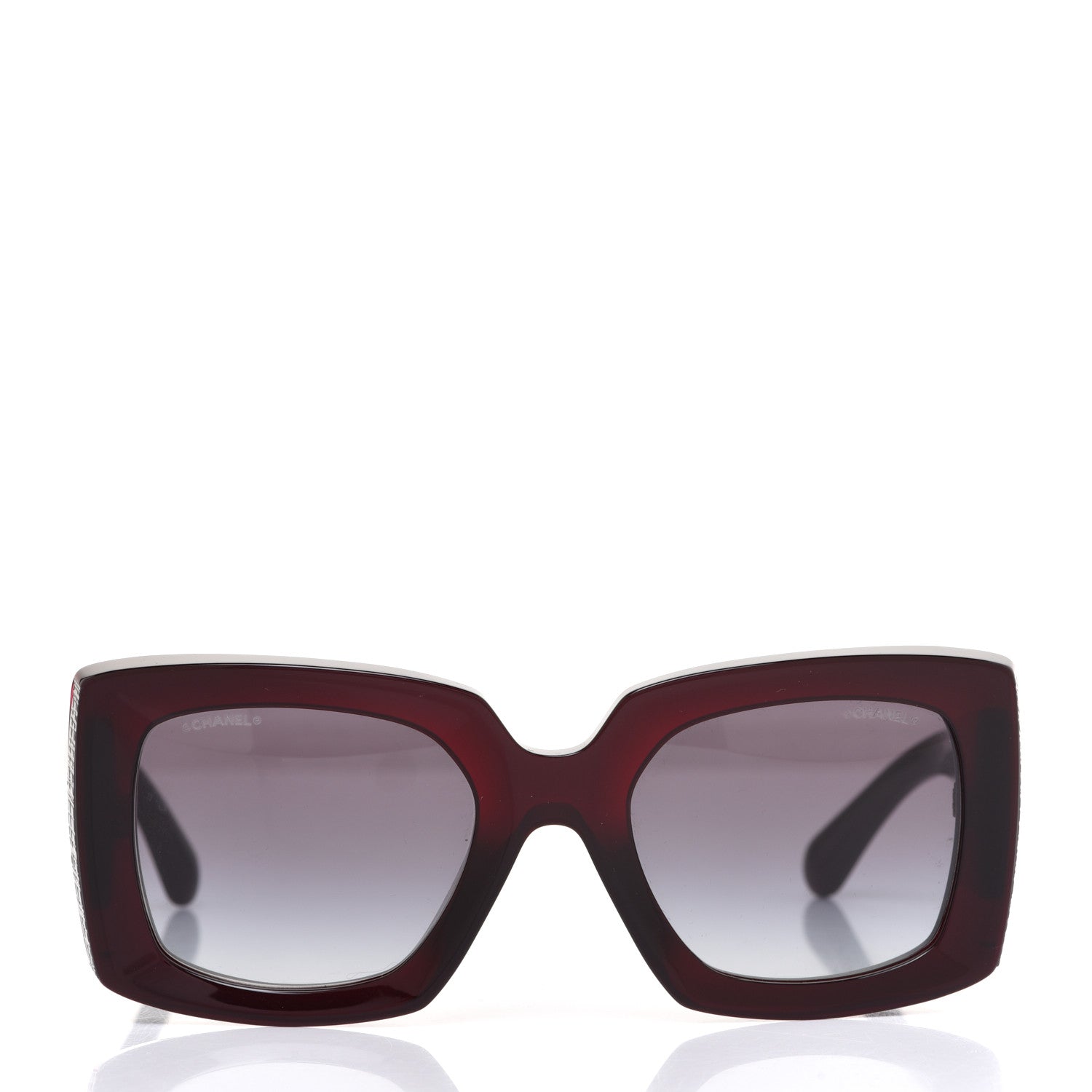 Chanel Acetate Rectangle Sunglasses 5435 Burgundy 2 of 9