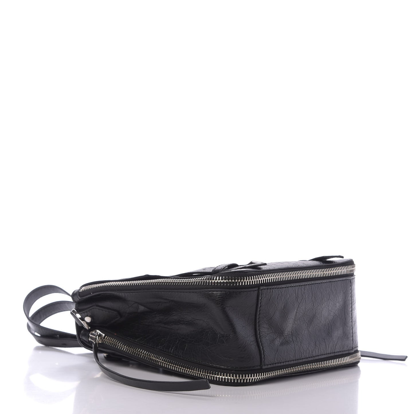 Crackled Lambskin PS1 Plus Zip Backpack Black