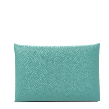 Hermes Epsom Calvi Card Case Bleu Paon 1 of 7