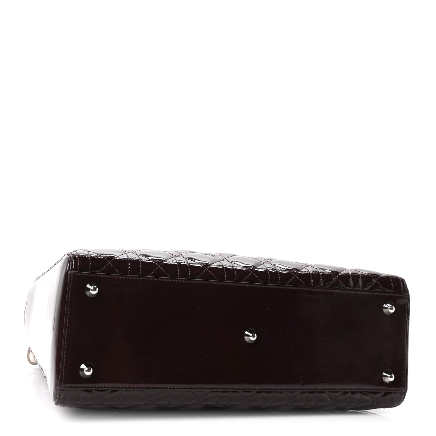 Patent Cannage Large Lady Dior Burgundy