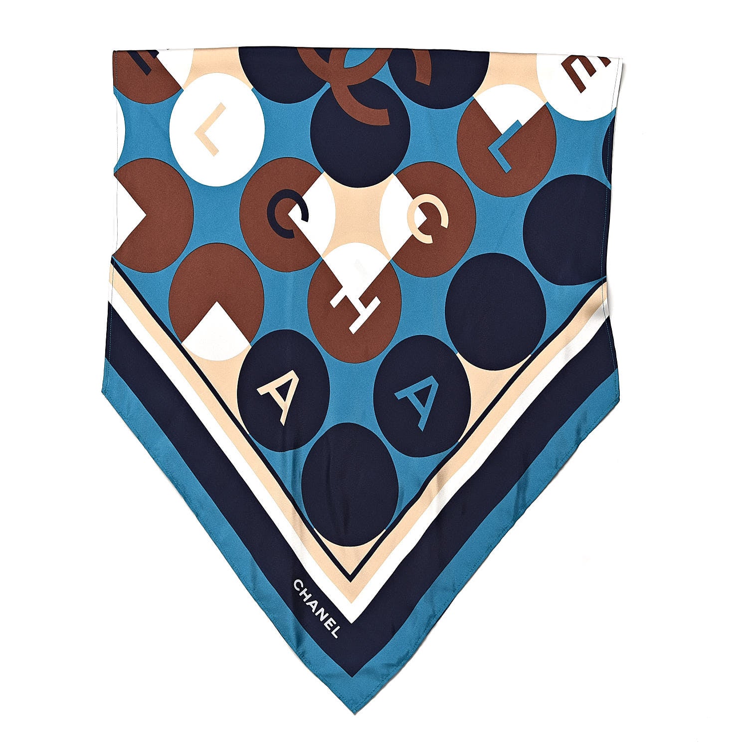 Chanel Silk CC Logo Scarf Dark Turquoise 3 of 5