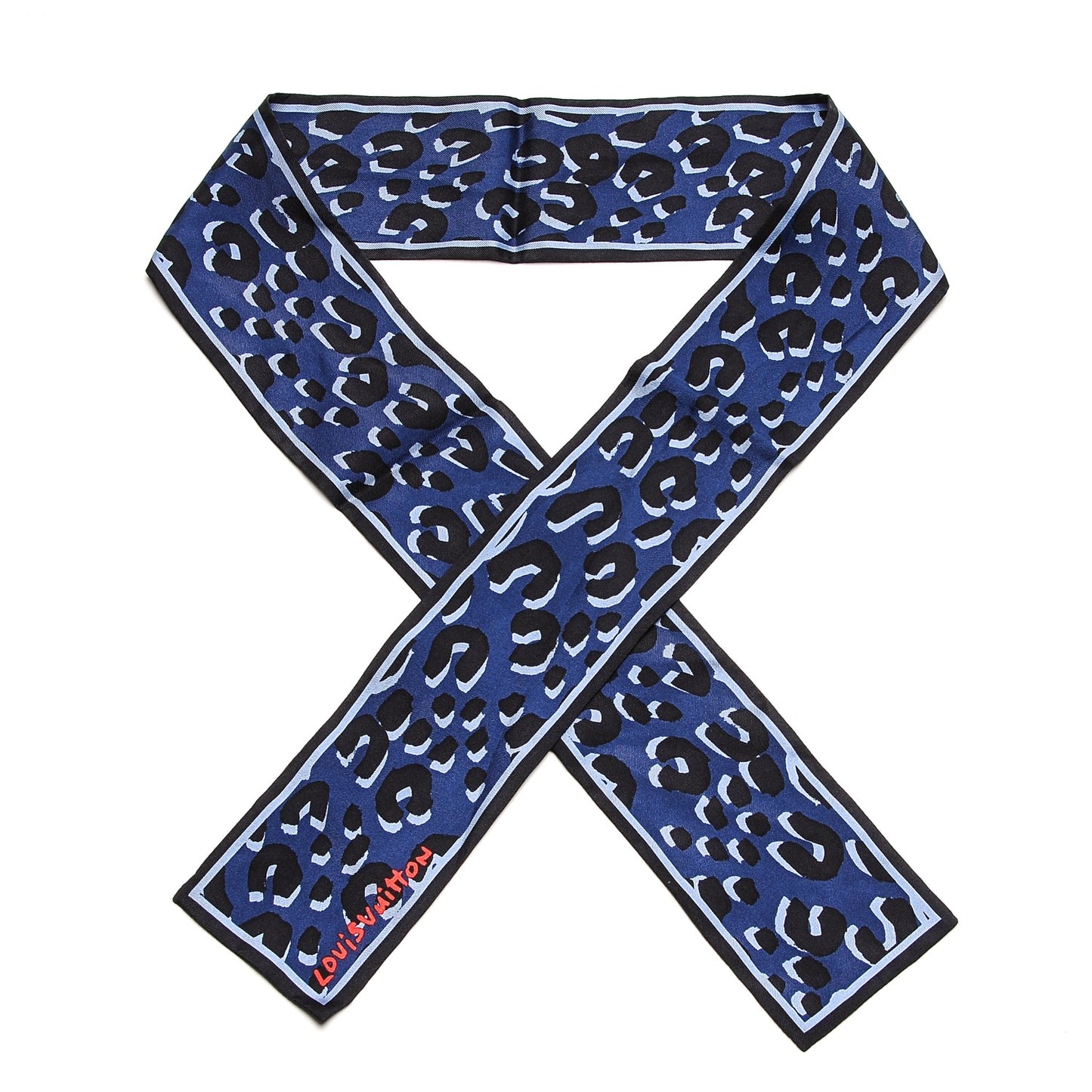 Silk Leopard Bandeau Blue