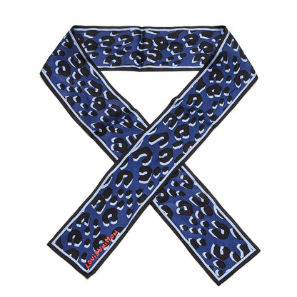 Louis Vuitton Silk Leopard Bandeau Blue 1 of 4