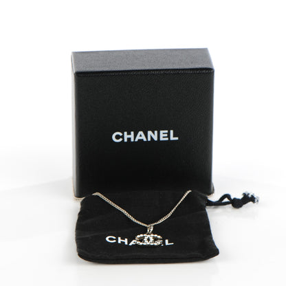 Chanel Crystal Timeless CC Necklace Silver 4 of 4