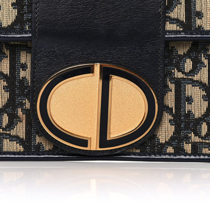 Christian Dior Monogram Flap Clutch Navy Blue 8 of 9