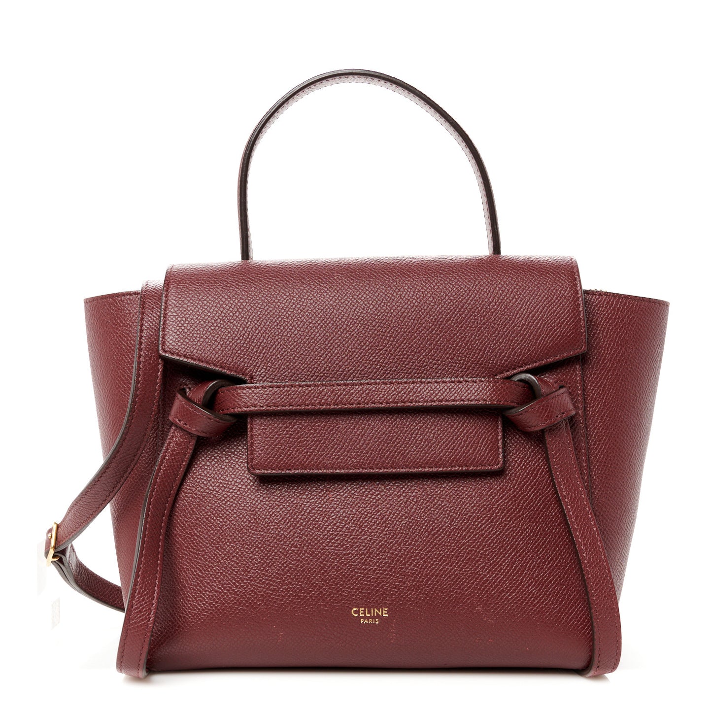 Grained Calfskin Nano Belt Bag Light Burgundy