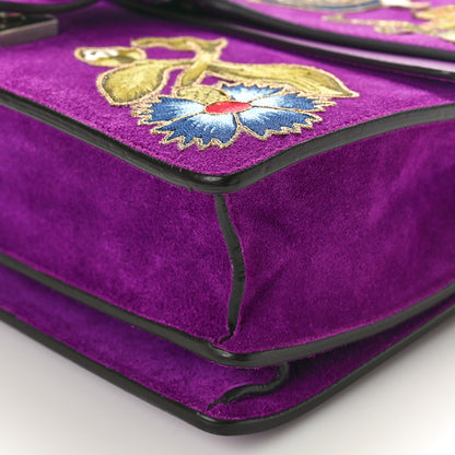 Gucci Suede Dragon Embroidered Medium Dionysus Shoulder Bag Bright Purple Multicolor 10 of 11