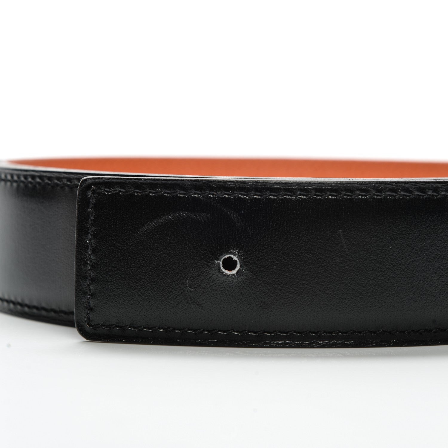 Hermes Box Togo 32mm Collier De Chien CDC Belt 95 Black Orange 3 of 5