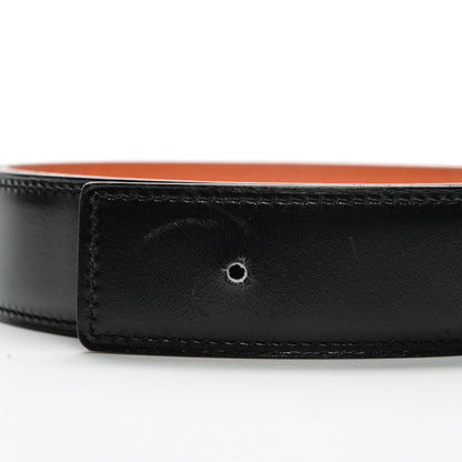 Hermes Box Togo 32mm Collier De Chien CDC Belt 95 Black Orange 3 of 5