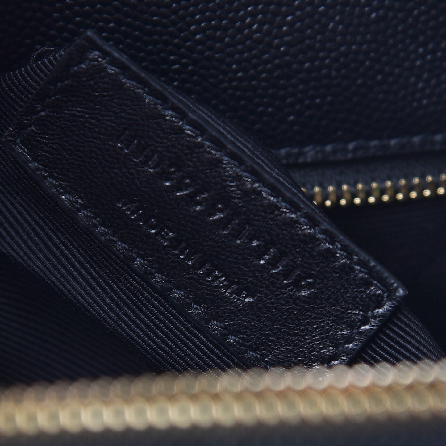 Grain De Poudre Matelasse Chevron Monogram Shopping Bag Black