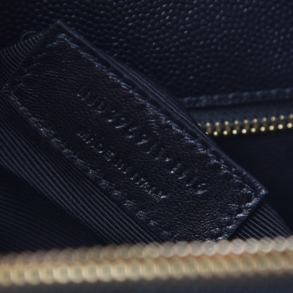 Saint Laurent Grain De Poudre Matelasse Chevron Monogram Shopping Bag Black 7 of 11