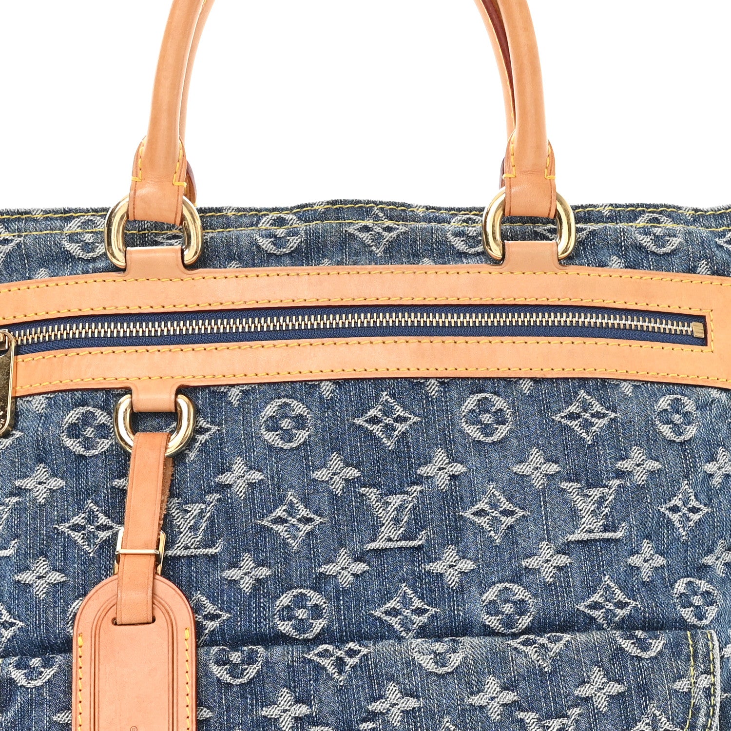 Louis Vuitton Monogram Denim Sac Plat Blue 7 of 11