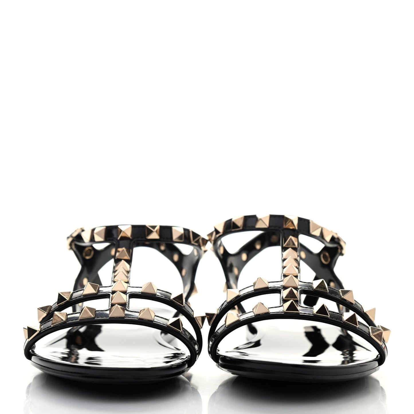 PVC Jelly Rockstud Caged Sandals 36 Black