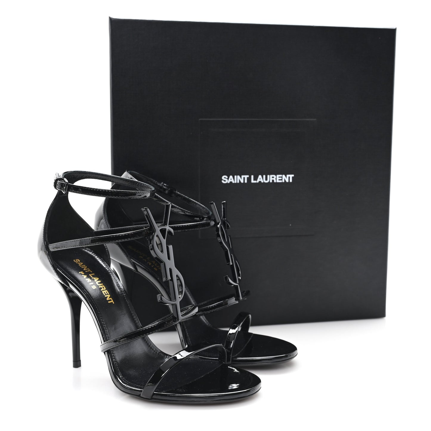 Vernice Chiffon Cassandra 100 Sandals 36.5 Black