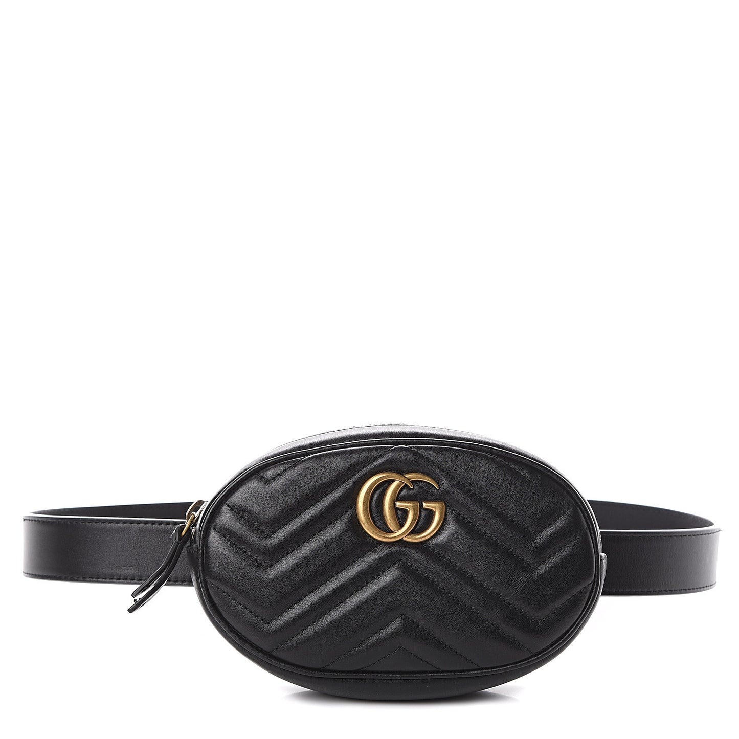 Calfskin Matelasse GG Marmont Belt Bag 75 30 Black