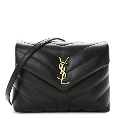 Saint Laurent Calfskin Y Quilted Monogram Toy Loulou Crossbody Bag Black 1 of 12
