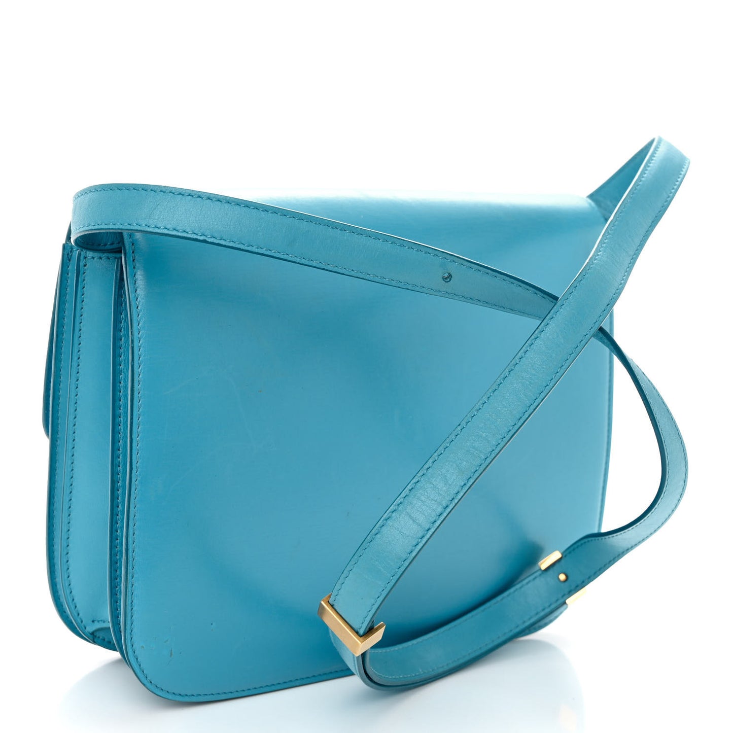 Box Calfskin Medium Classic Box Flap Bag Blue