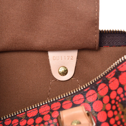 Louis Vuitton Monogram Kusama Town Speedy 30 Red 6 of 7