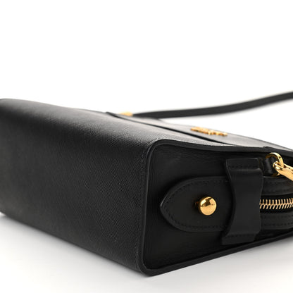 Prada Saffiano City Calfskin Esplanade Crossbody Bag Black 9 of 9
