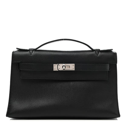 Hermes Swift Kelly Pochette Clutch Black 1 of 9