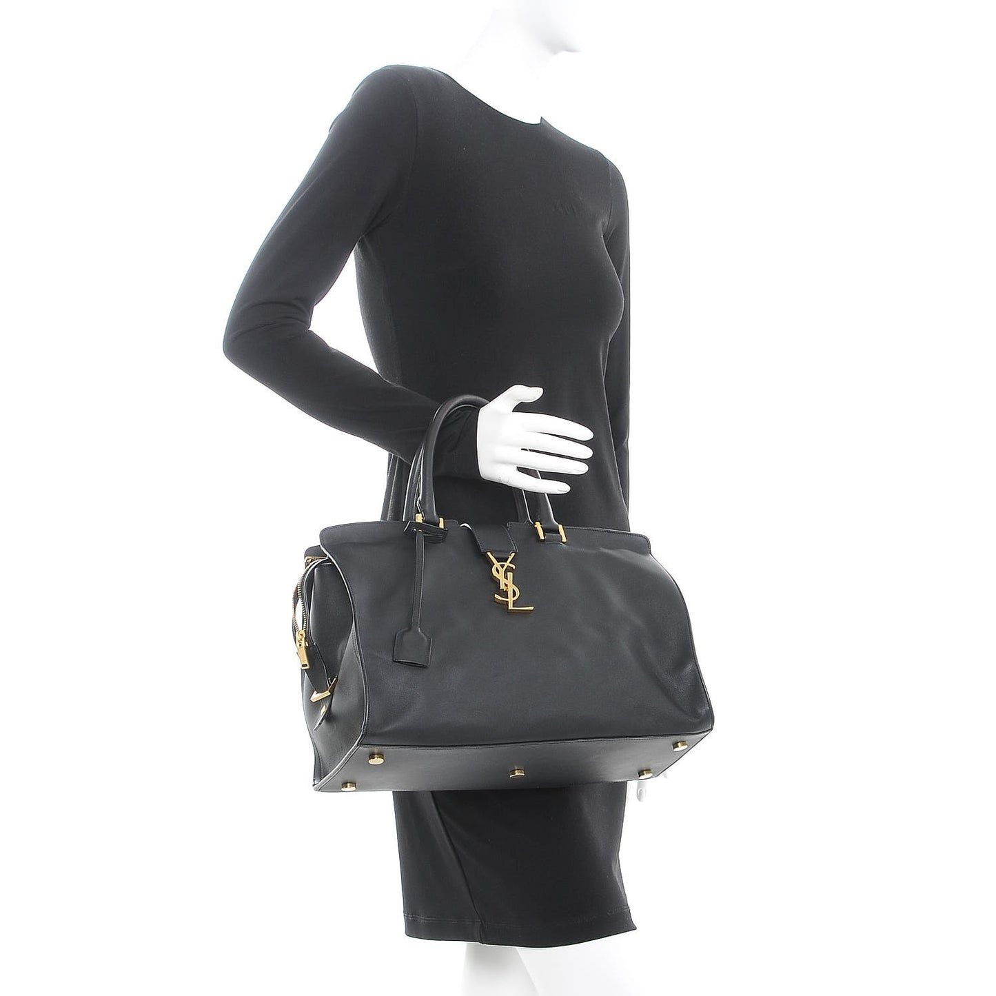 Smooth Calfskin Medium Monogram Cabas Black