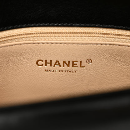 Chanel Lambskin Chain Chevron CC Clutch Black 7 of 9