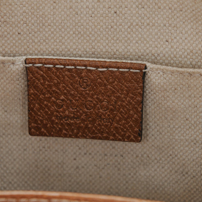 Gucci Monogram Textured Calfskin Mini Bree Messenger Bag Beige Ebony Nocciola 6 of 7