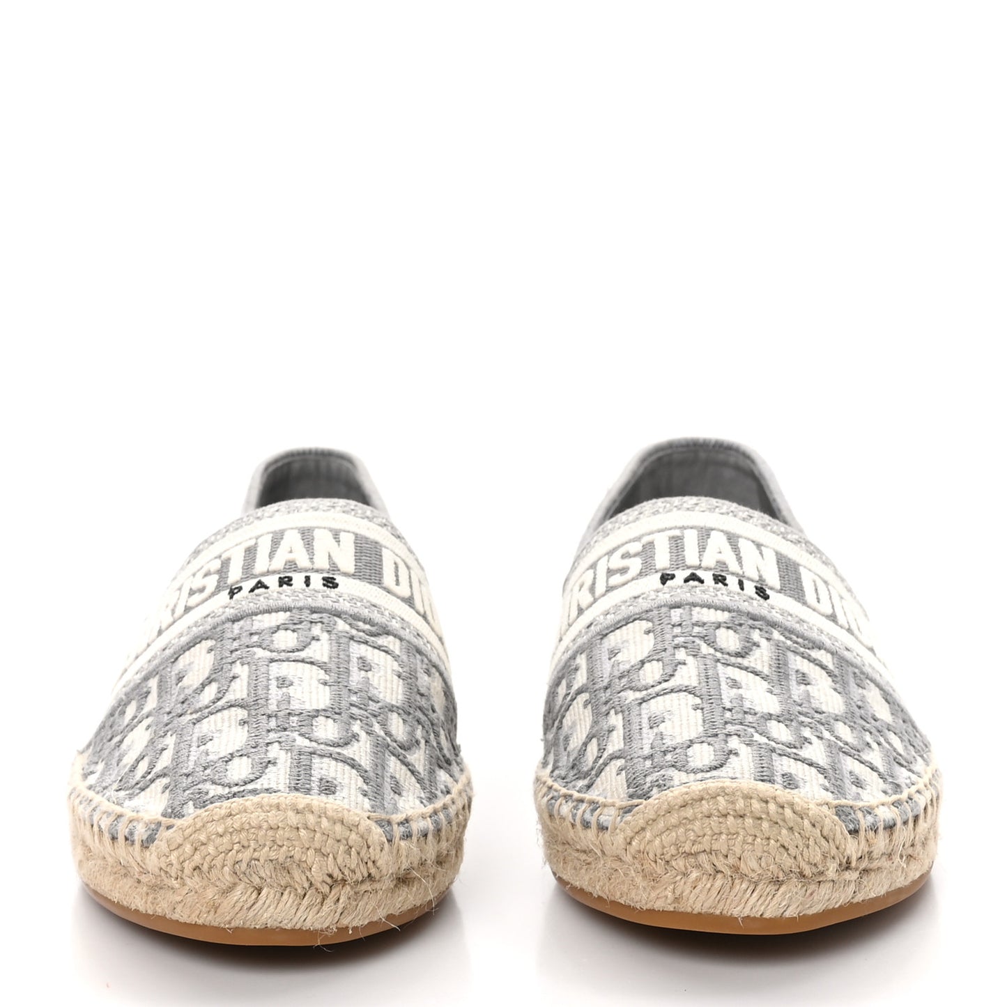 CHRISTIAN DIOR Oblique Embroidered Granville 15mm Espadrilles 41 Grey Stone