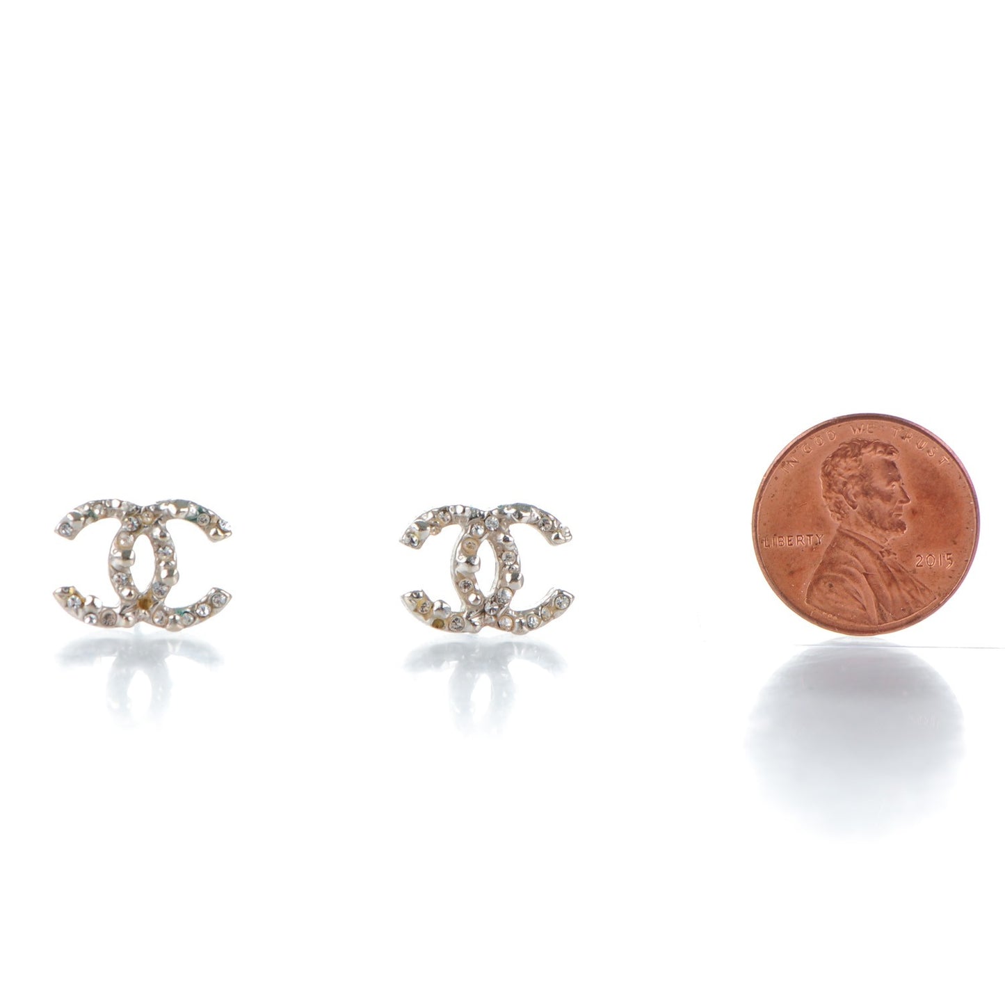 Crystal CC Earrings Silver