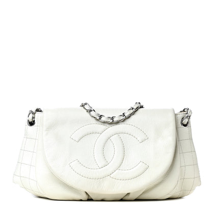 Chanel Caviar Half Moon Large Flap White 1 of 5