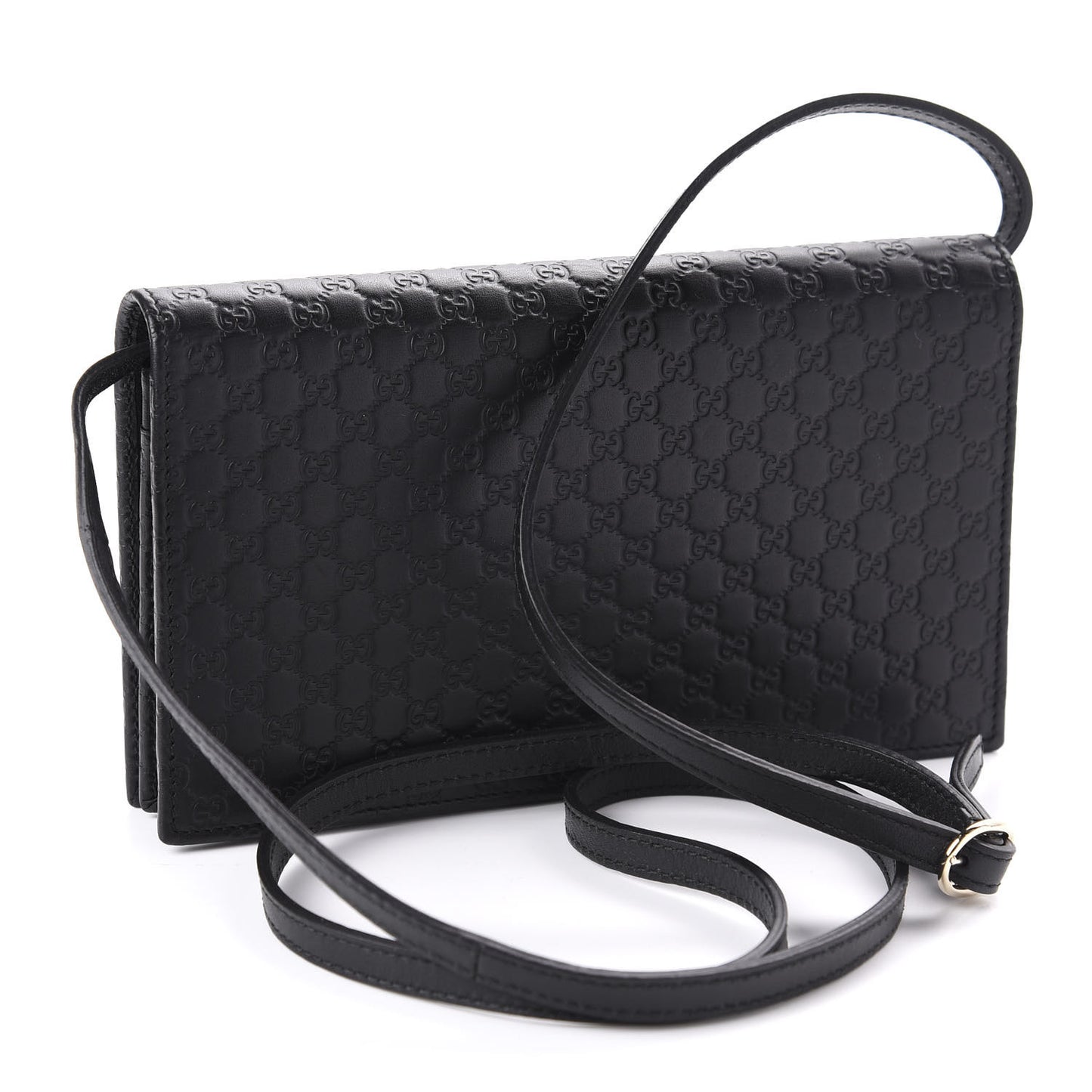 Microguccissima Crossbody Wallet Black