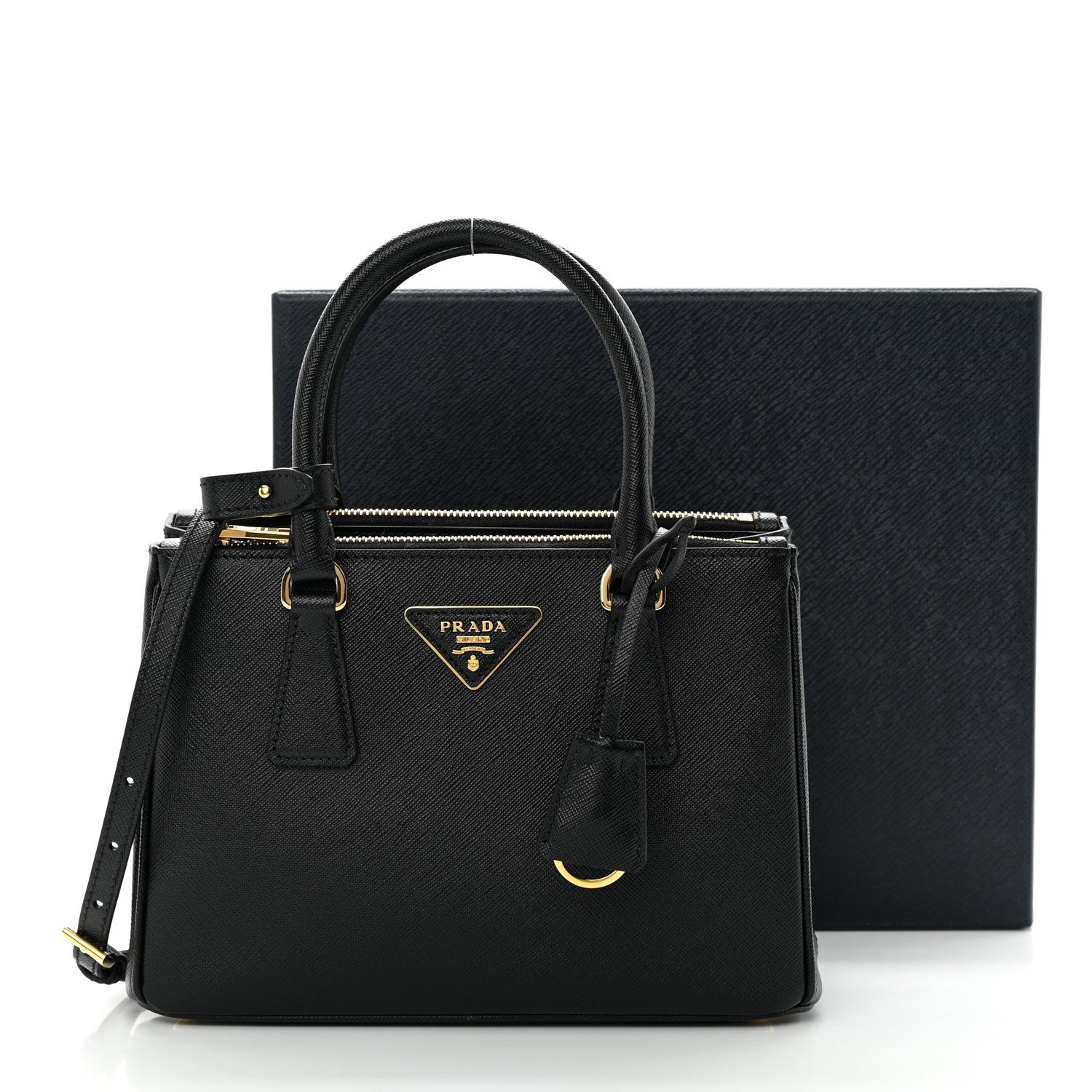Prada Saffiano Small Galleria Double Zip Tote Black 16 of 16