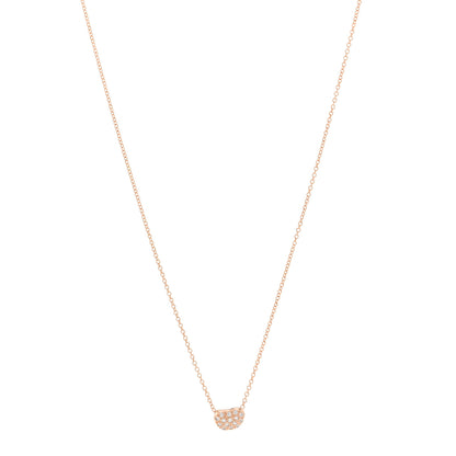 Tiffany 18K Rose Gold Diamond Mini Elsa Peretti Bean Pendant Necklace 1 of 5