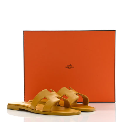 Hermes Calfskin Oran Sandals 36 Jaune Topaze 9 of 9