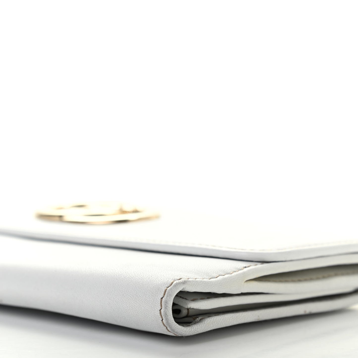 Calfskin Britt Continental Wallet White