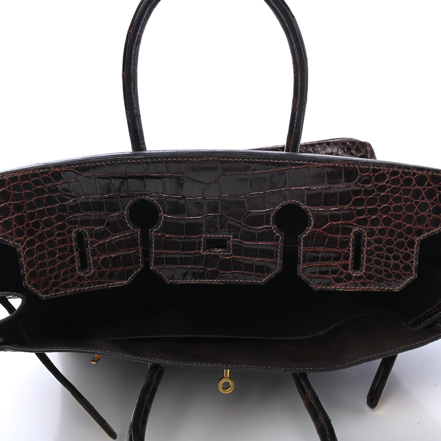 Hermes Shiny Porosus Crocodile Birkin 35 Cocoan 14 of 31