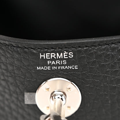 Hermes Taurillon Clemence Mini Lindy 20 Black 6 of 11