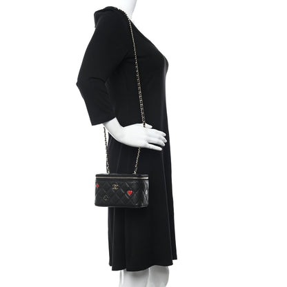 Chanel Caviar Quilted Enamel Coco Casino Small Vanity Case With Chain Black 2 of 12