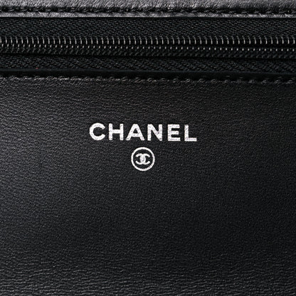Chanel Lambskin Quilted Wallet On Chain WOC Black 6 of 14