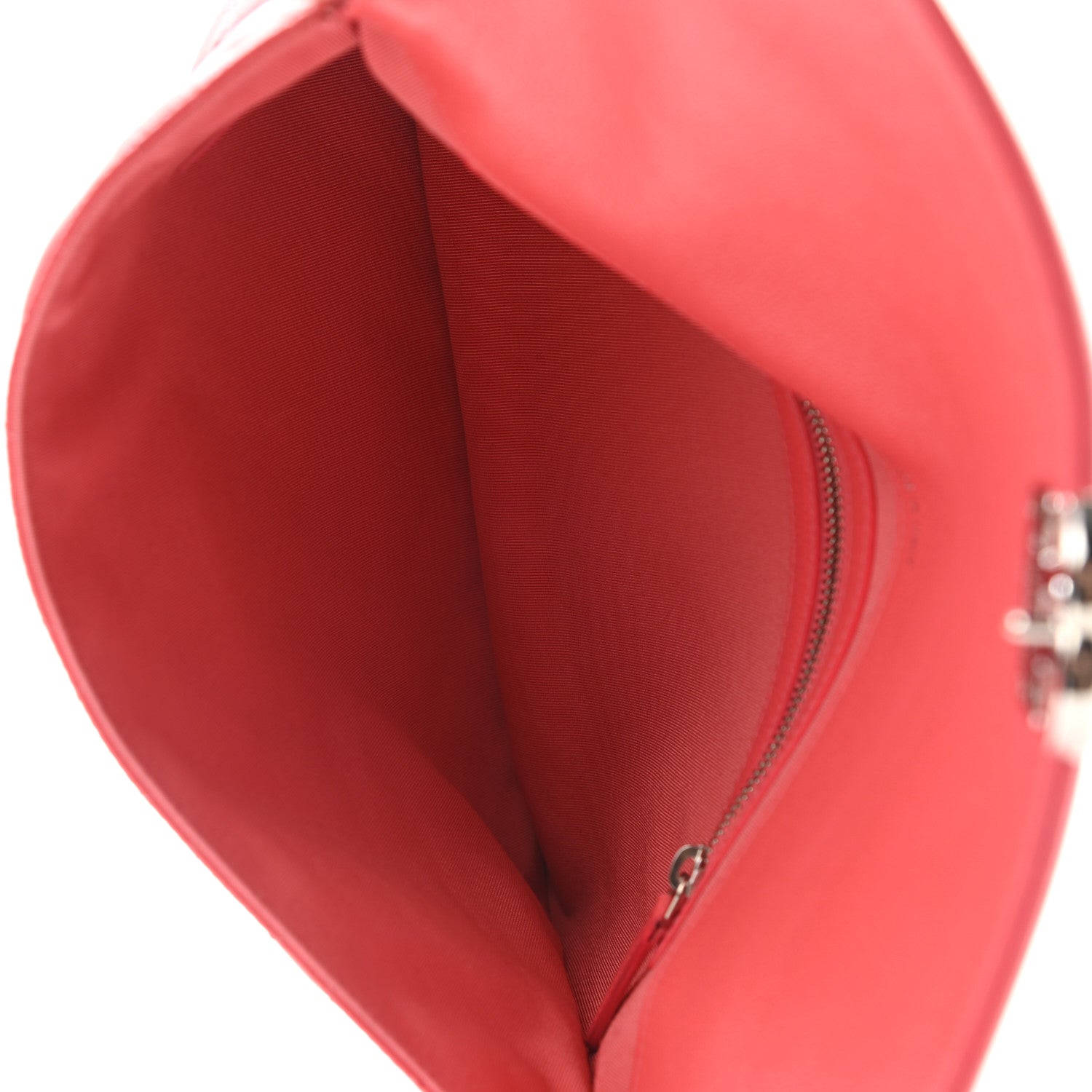 Chanel Grained Calfskin Quilted CC Box Pouch Red 5 of 8