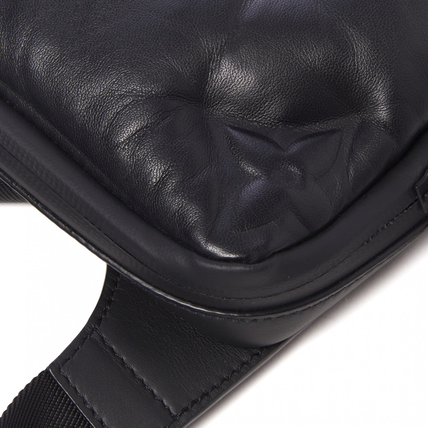 Louis Vuitton Lambskin Puffer Asymmetrical Sling Bag Black 5 of 8
