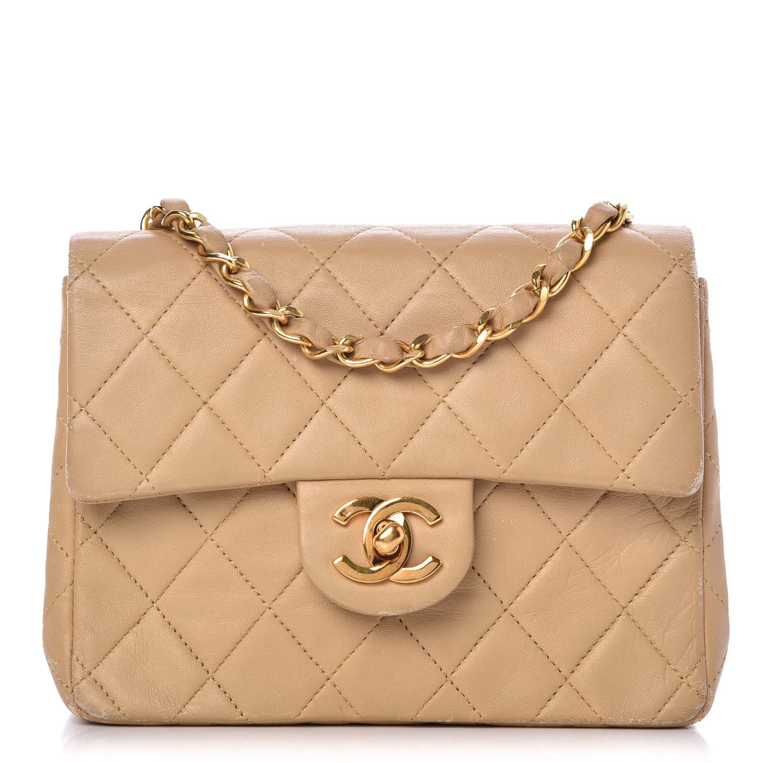 Chanel Lambskin Mini Square Flap Beige 1 of 18