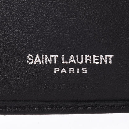 Saint Laurent Lambskin Y Quilted Monogram Compact Loulou Wallet Black 7 of 10