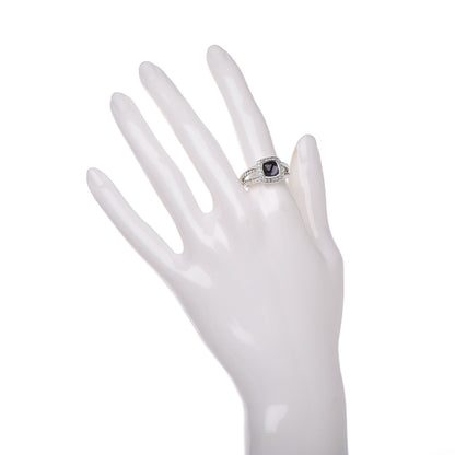 David Yurman Sterling Silver Diamond Black Orchid 7mm Petite Albion Ring 54 7 2 of 5