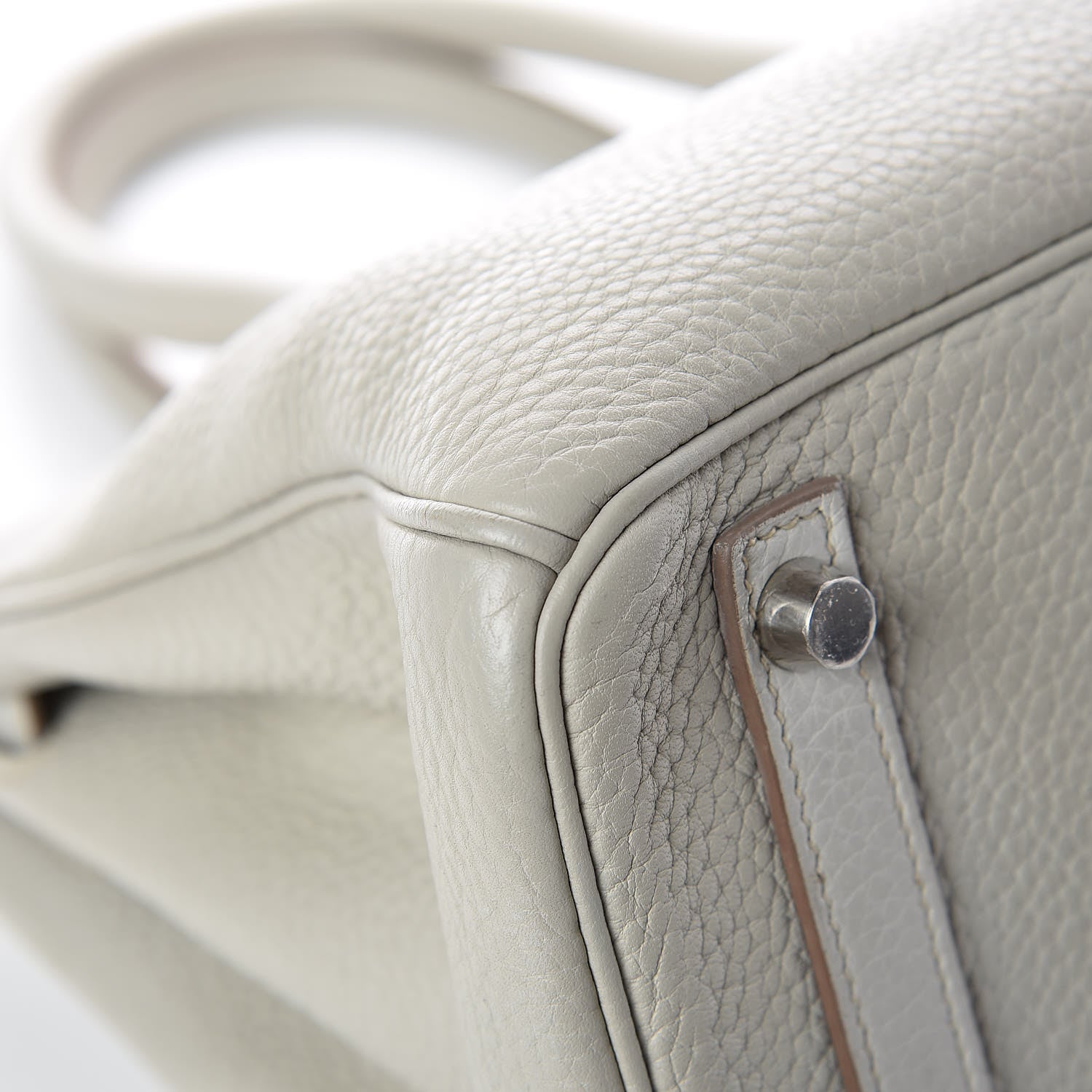 Hermes Taurillon Clemence Lizard Club Birkin 30 Gris Perle White Mykonos 36 of 38