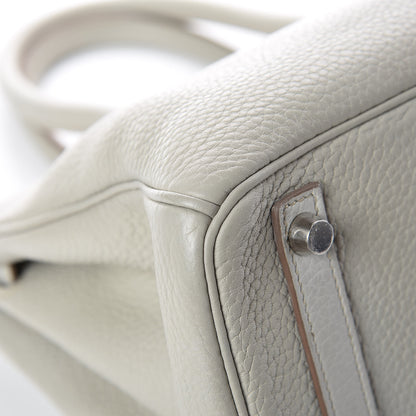 Hermes Taurillon Clemence Lizard Club Birkin 30 Gris Perle White Mykonos 36 of 38
