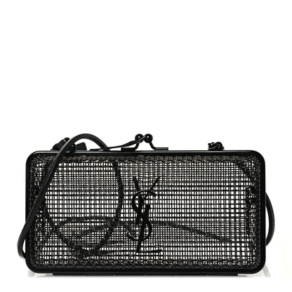 Saint Laurent Brass Lambskin Monogram Cassandre Cage Bag Black 1 of 9