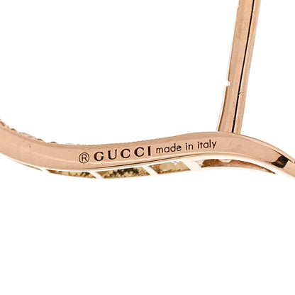 Gucci 18K Rose Gold Diamond Flora Pave Earrings 4 of 5
