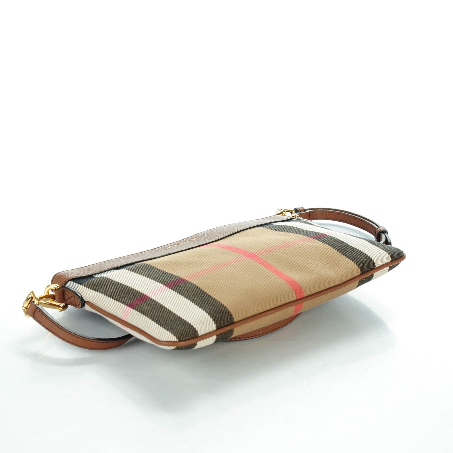 Burberry House Check Derby Peyton Crossbody Clutch Bag Tan 4 of 8