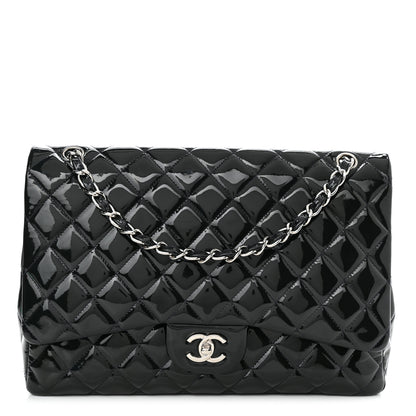 Chanel Patent Quilted Maxi Single Flap Blue 1 of 10